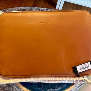 Parker Clay 15” Sira Leather Laptop Sleeve in Rust Brown